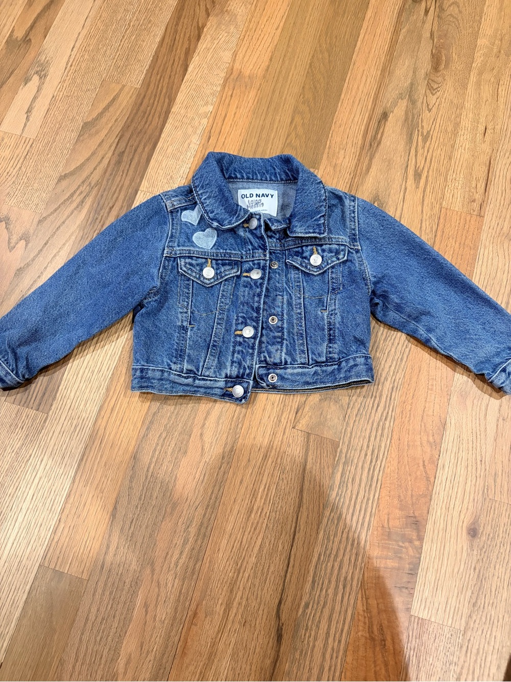 Old Navy toddler girl denim jean jacket with hearts